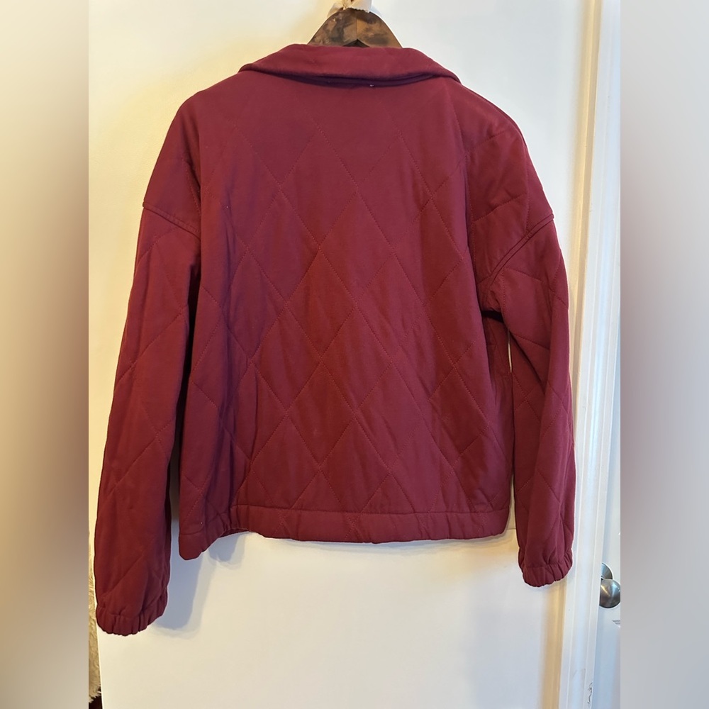 Women's Quilted Boutique Jacket - Burgundy - Picture 5 of 5